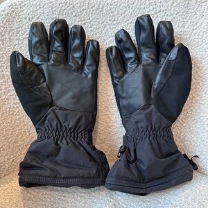 Eddie Bauer Men’s Black Lined Ski Winter Gloves Size Large